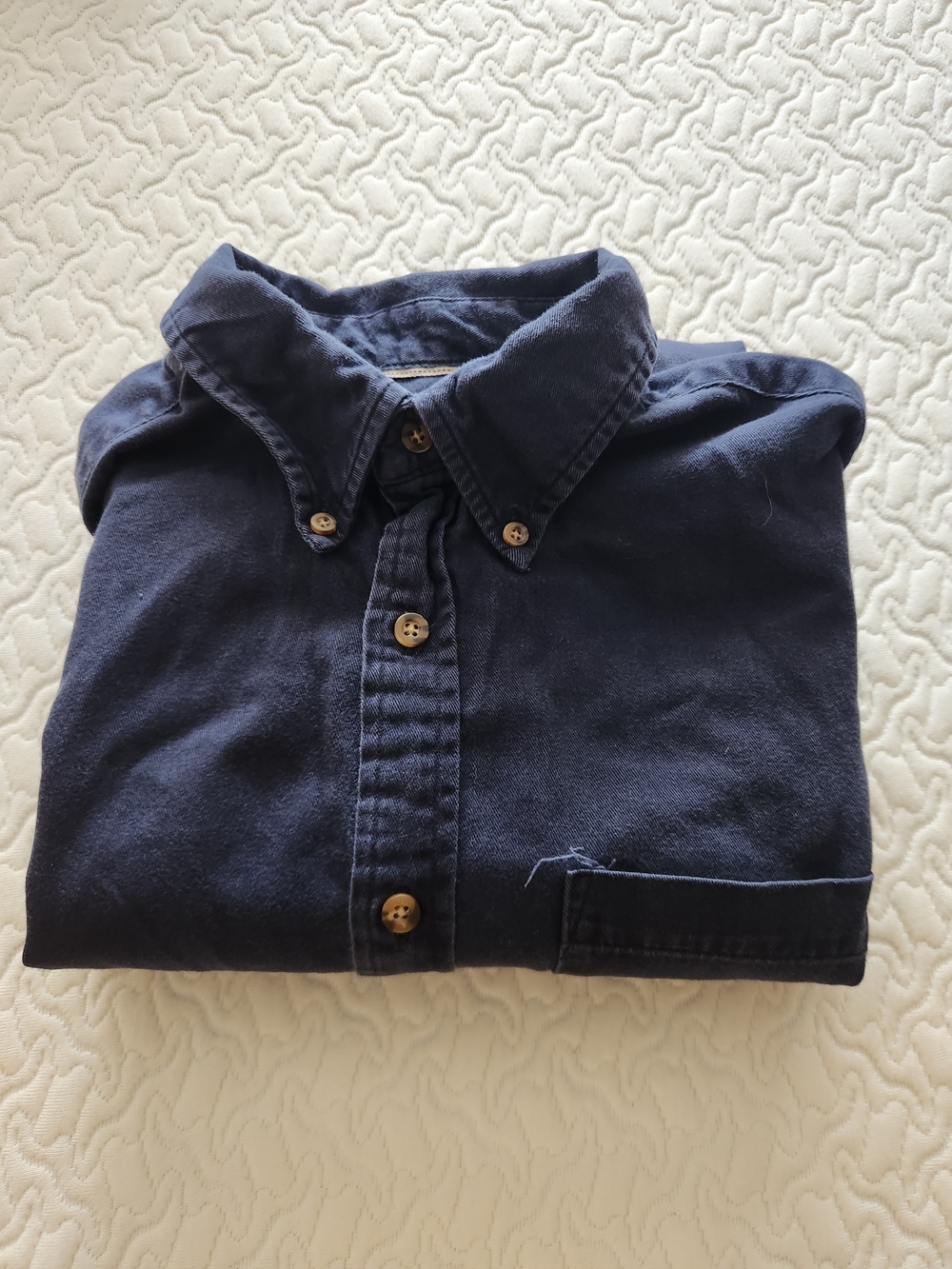 Faded Glory Navy Blue Casual Button-Down Shirt